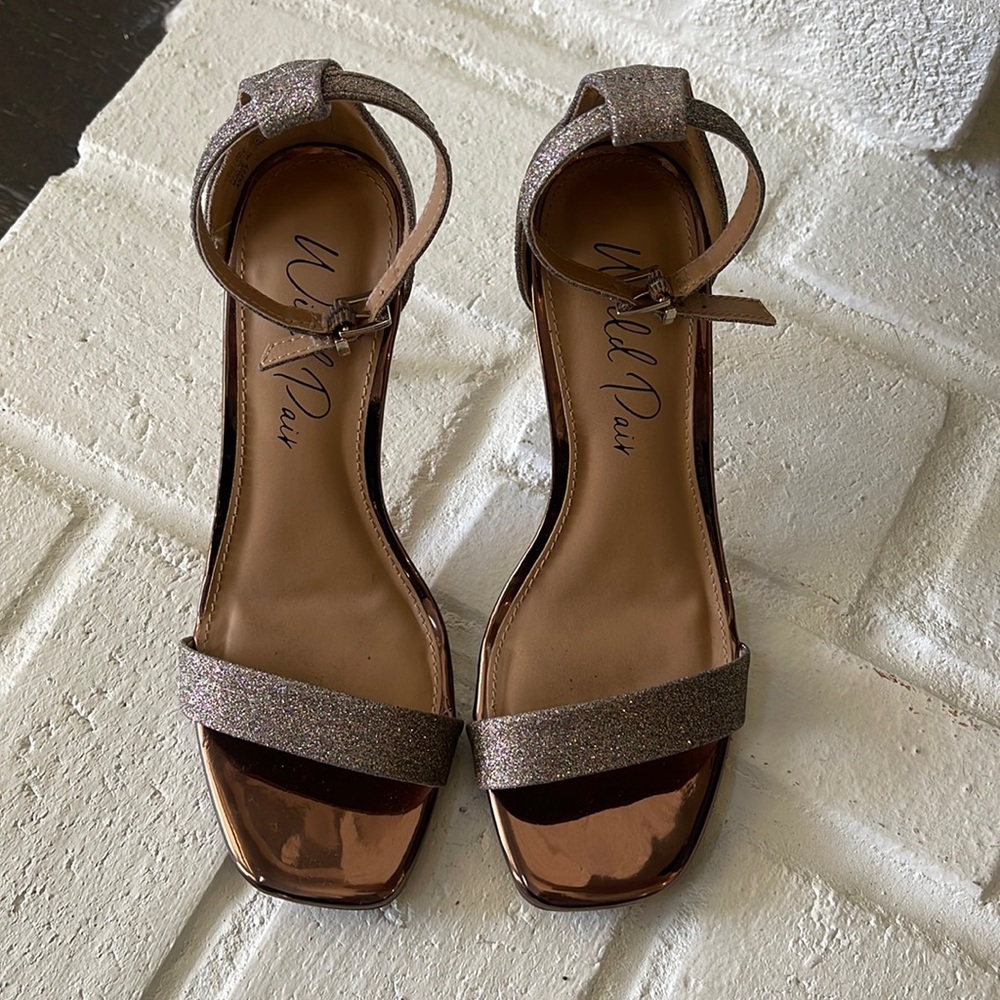 Dressy bronze heels, Formal shoe size 6.5